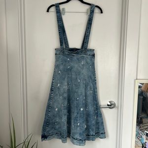Thrifted Jean Skirt With Overalls